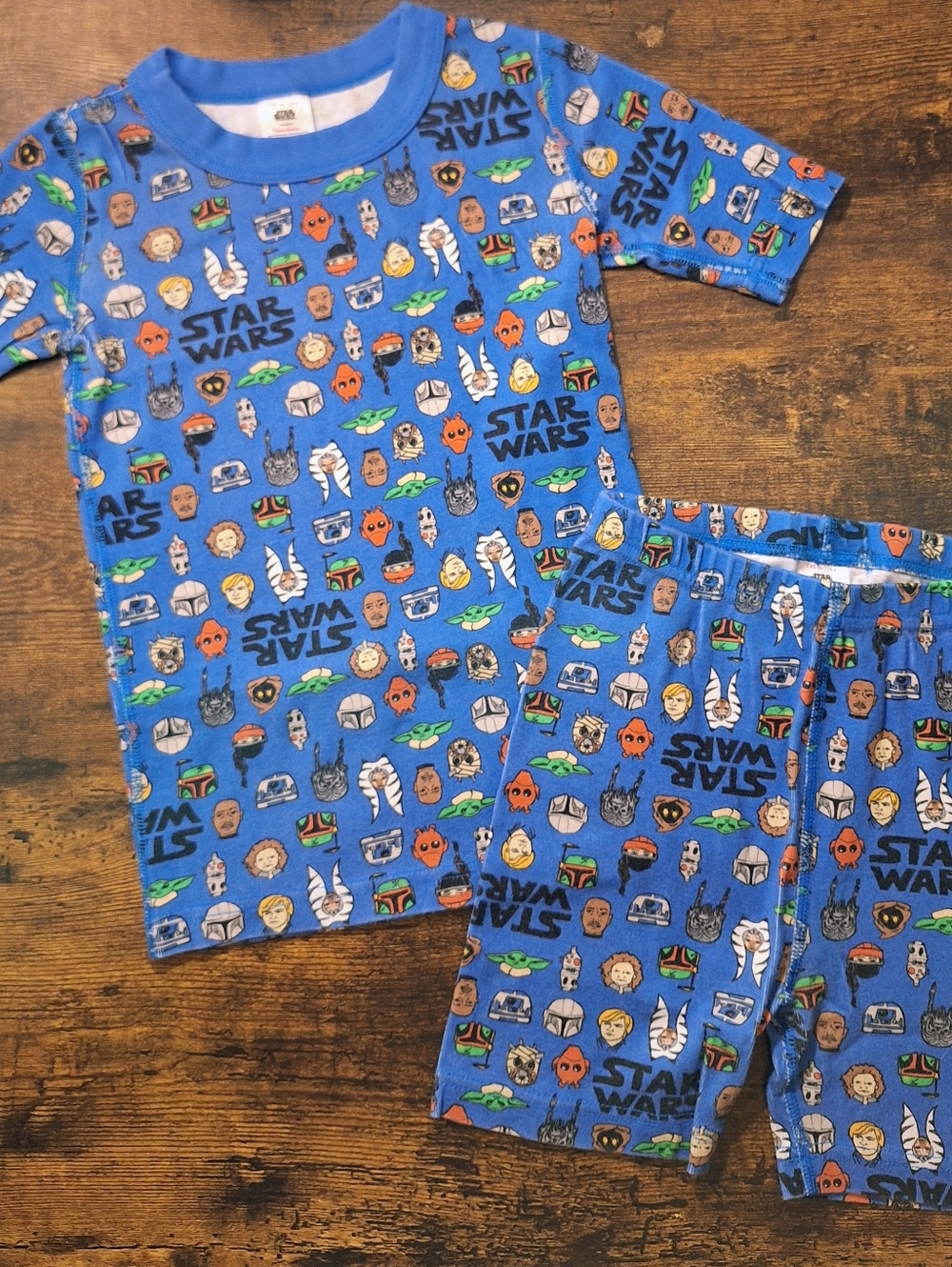 Hanna Andersson Star Wars Blue Short Sleeve Kids Pajama Set with Multicolor